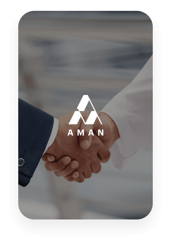 AMAN Pillars of Integrity - Traditional Omani architecture with AMAN logo